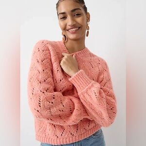 J Crew Pointelle Crewneck wool blend Sweater , sz : XXL